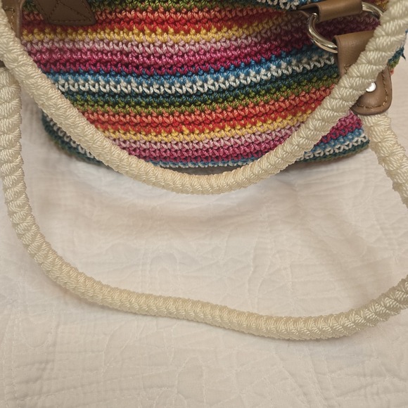 Croft Barrow Rainbow Crochet Bag Shoulder Boho Beach Summer Fiesta - Picture 5 of 10